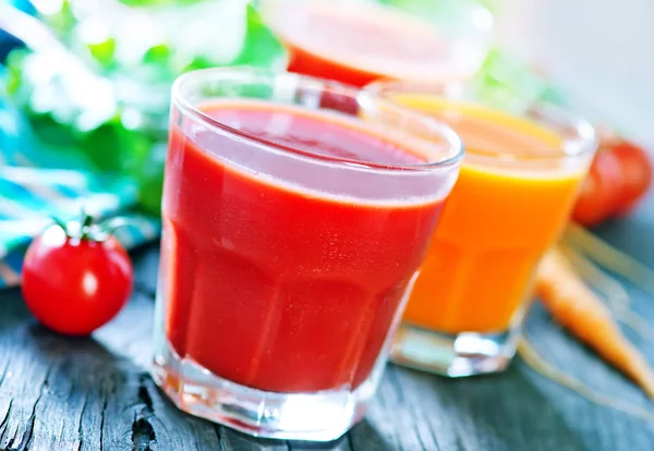 Fresh Vegetable Juice Glass Table — Stock Photo, Image