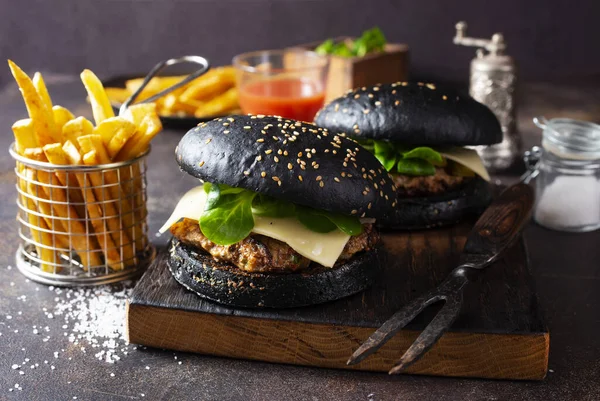 Hamburguesa negra — Foto de Stock