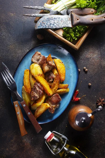 Fried Potato Meat Aroma Spice — Stock Photo, Image