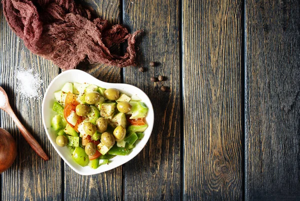 Ernährung Frischer Salat Mit Gemüse Und — Stockfoto