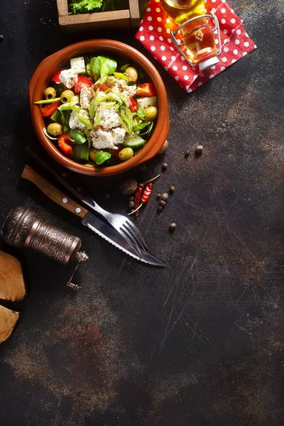 Fresh Salad Feta Greek Salad Diet Food — Stock Photo, Image