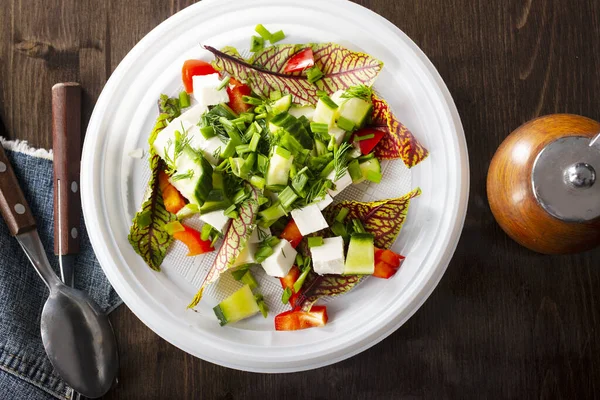 Fresh Salad Feta Greek Salad Diet Food — Stock Photo, Image