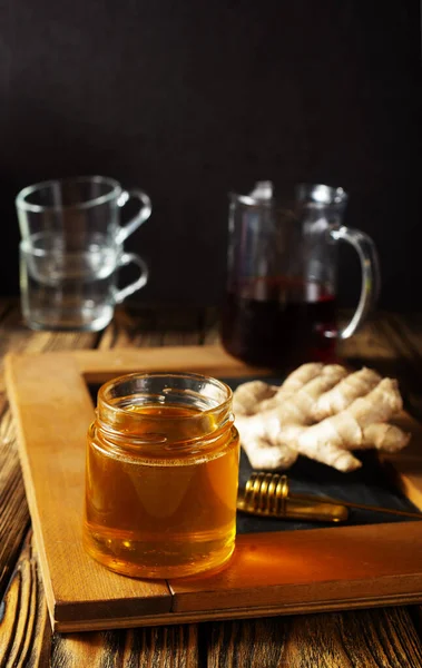 Honey Ginger Tea Table — Stock Photo, Image