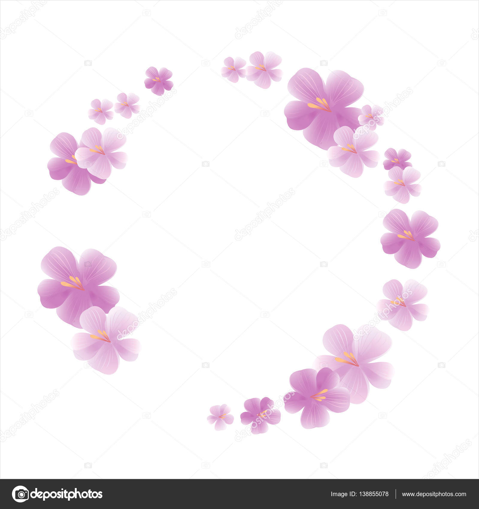 Disegno dei fiori Sfondo di fiori Cornice di primavera con i fiori Fiori