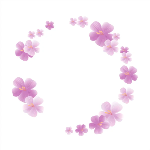 Diseño de flores. Fondo de flores. Marco de primavera con flores. Sakura florece. Flor de cerezo aislada sobre fondo blanco. Vector — Archivo Imágenes Vectoriales