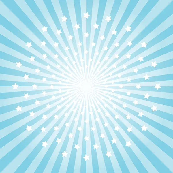 抽象的な明るい青の光線と星の背景。ベクター Eps 10、cmyk — ストックベクタ