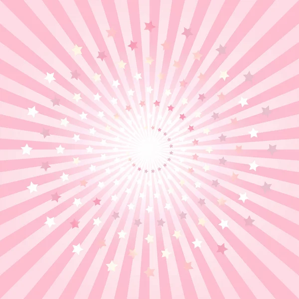 Abstract light Pink rays and stars background. Vector EPS 10, cmyk — Stock Vector