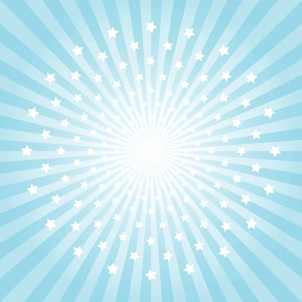 Abstract light Blue rays and stars background. Vector EPS 10, cmyk — Stock Vector