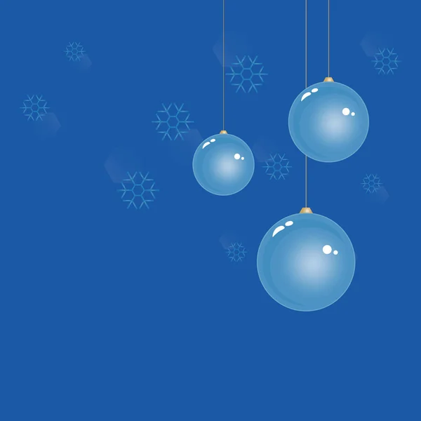 Light Blue Christmas Balls Blue Winter Background Snowflakes Vector Eps — Stock Vector