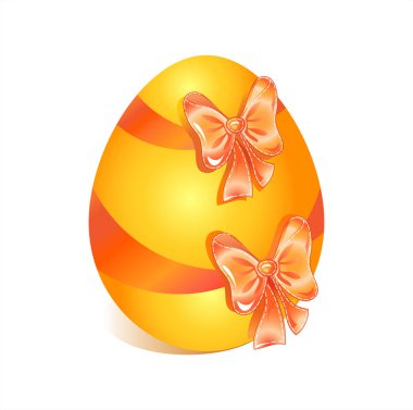 Tebrik kartı. Paskalya yumurtası çok renkli ok ve beyaz arka plan üzerinde izole çiçekler. Vektör Eps 10, cmyk