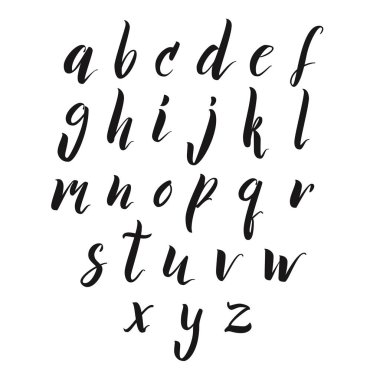 Elle çizilmiş fırça harfler.