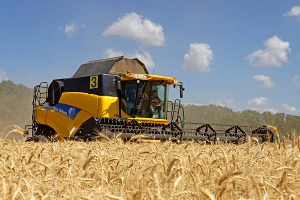 Combine harvester working on a wheat field — Stock Photo, Image