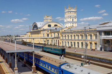 Kharkiv, Ukrayna - 5 Haziran 2017: Tren istasyonu 