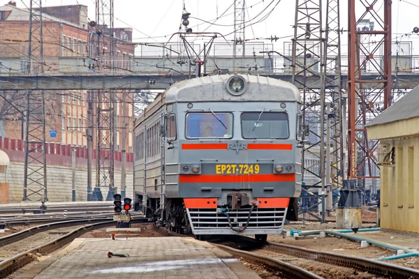 Kharkiv Ukraine Mars 2012 Locomotive Gare Kharkiv Lignes Trains Voyageurs — Photo