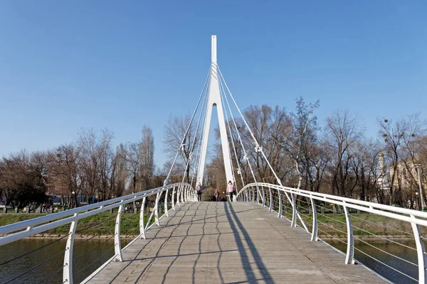 Ukraina Charków Marca 2020 Most Dla Pieszych Przez Rzekę Charków — Zdjęcie stockowe