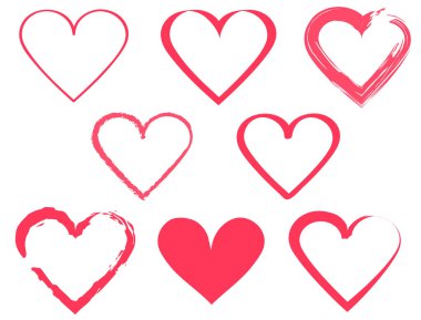 Aşk sembolleri için kalp şekli tasarımı.