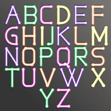 Soyut alfabe renkli.