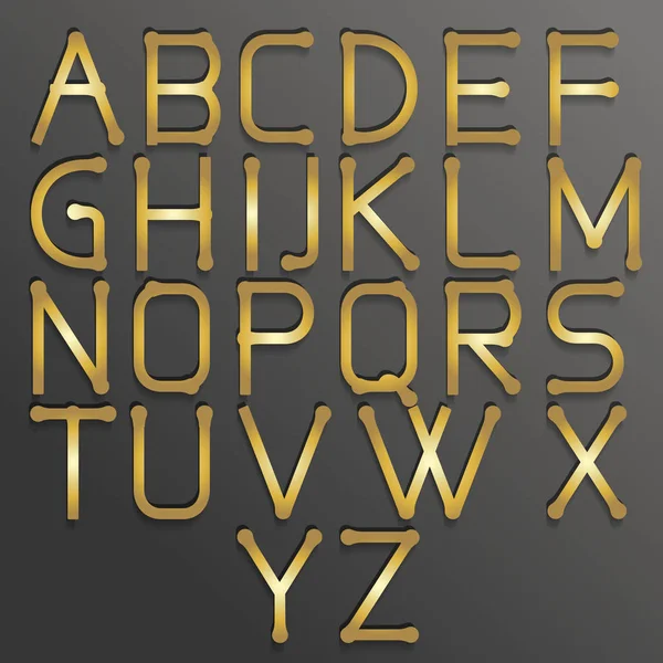 Alfabeto abstrato ouro . — Vetor de Stock