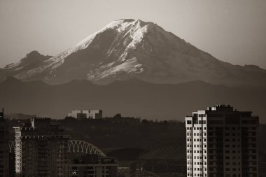 Mount Rainier ve Seattle şehir 