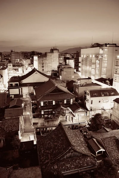 Kyoto vista sul tetto della città di notte — Foto Stock