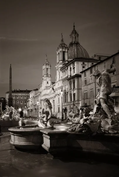 Fontána Neptun v piazza navona — Stock fotografie