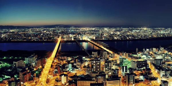 Osaka Nacht Dachterrasse — Stockfoto