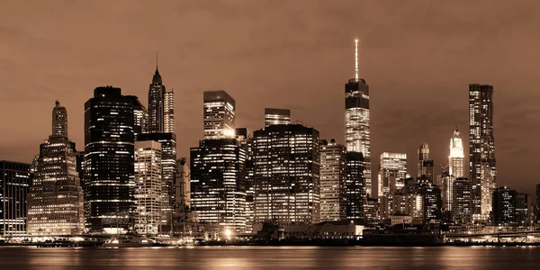 Manhattan downtown v noci — Stock fotografie