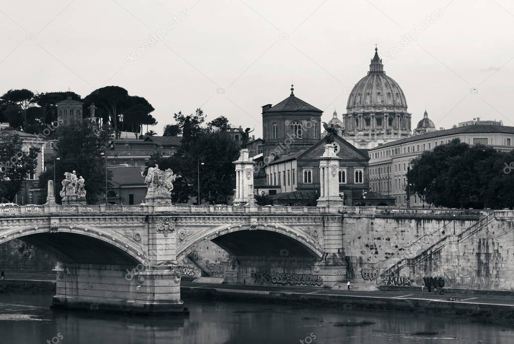 River Tiber and St Peters Basilica