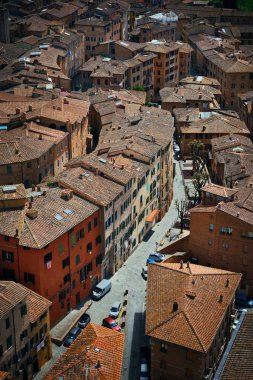 Ortaçağ şehri Siena çatı görünümü 