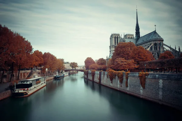 Seine met Notre-Dame kathedraal — Stockfoto