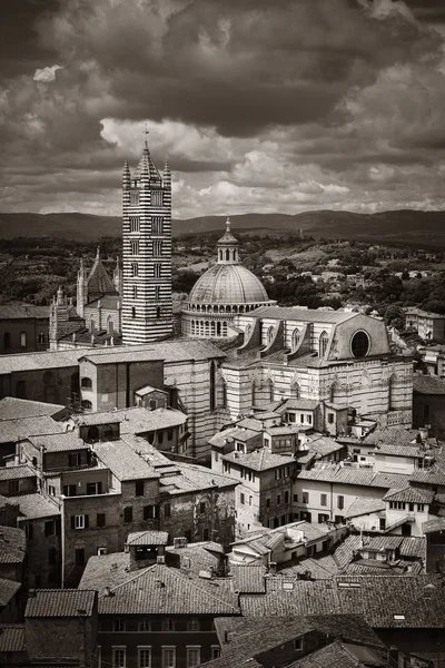Mittelalterliche Stadt mit Kathedrale von Siena — Stockfoto
