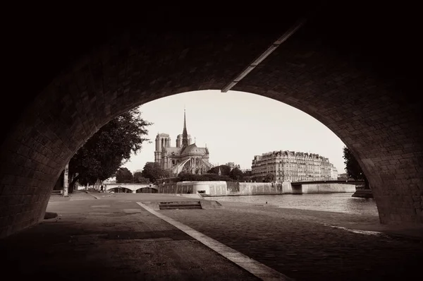 Seine with Notre-Dame cathedral — Stock Photo, Image
