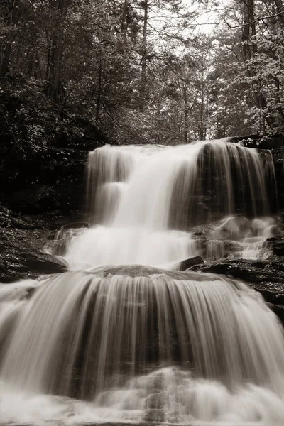 Wodospady w czerni i bieli — Zdjęcie stockowe
