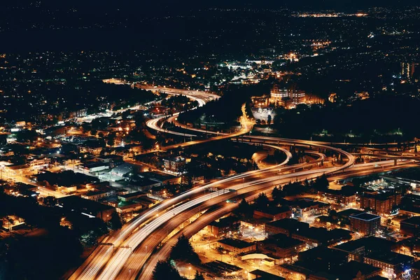 Panorama sur le toit de Seattle la nuit — Photo