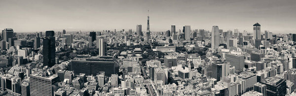 Tokyo Tower and urban skyline view, Japan.