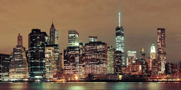 Manhattan pohled v noci — Stock fotografie