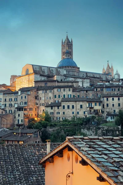 Sienas katedral i kväll — Stockfoto