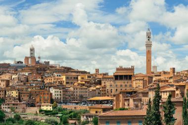 Ortaçağ şehri Siena panorama