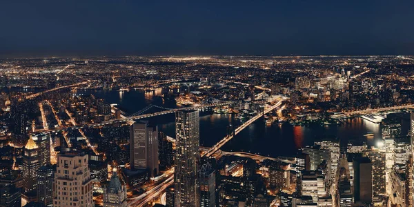 New york city downtown v noci — Stock fotografie