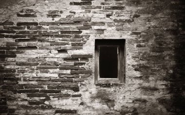 Vintage pencere tuğla dokusu ile 