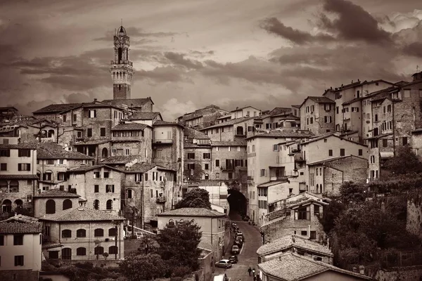 Ciudad medieval Vista del horizonte de Siena —  Fotos de Stock