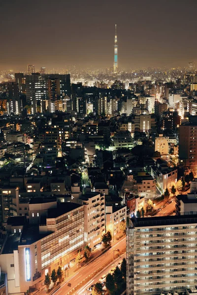 Міський горизонт Токіо вночі — стокове фото