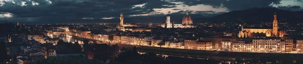 Panorama Florencie v noci — Stock fotografie