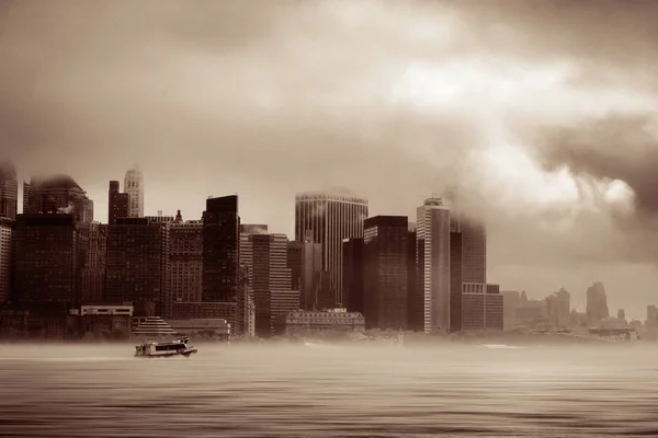 New York centro nebbia — Foto Stock