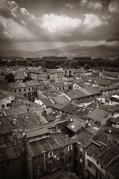 Lucca vista tejados con montañas — Foto de Stock