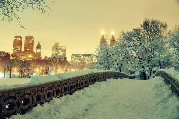 Central Park at winter in midtown Manhattan New York City