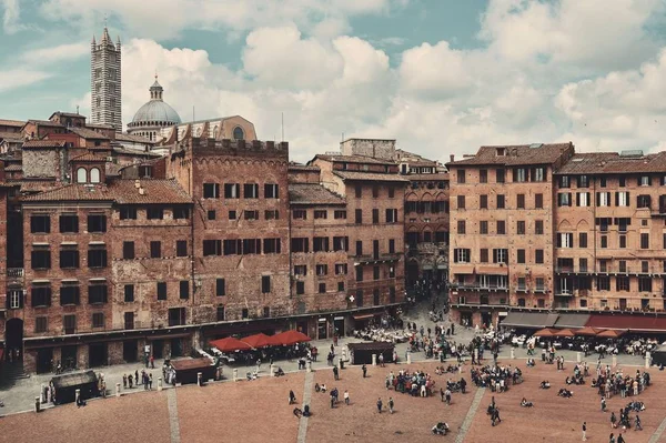 Piazza del Campo en Siena — Foto de Stock