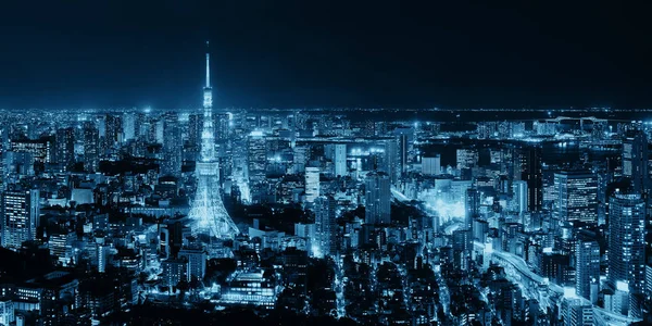 Tokyo Tower a městské panorama — Stock fotografie