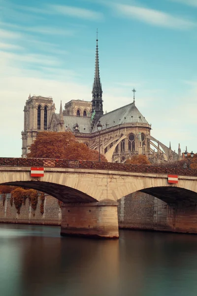 Râul Sena cu catedrala Notre-Dame — Fotografie, imagine de stoc