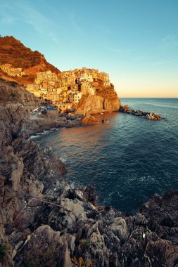 Cinque Terre 'deki Manarola şehri. 